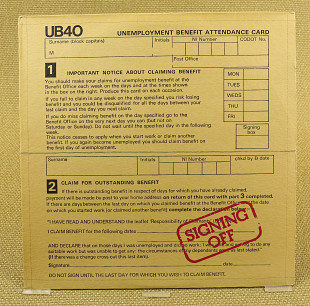 UB40 ‎– Signing Off (Италия, Graduate Records)