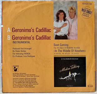 Modern Talking (Geronimo's Cadillac) 1986. (LP). 7. Vinyl. Пластинка. Germany.