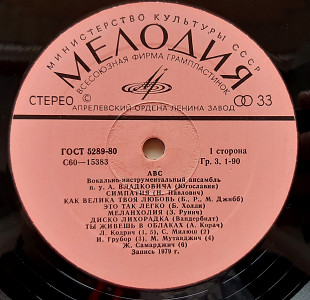 ABC - Вокально-инструментальный ансамбль ABC (1979)