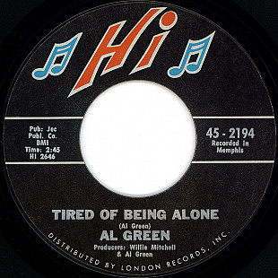 Al Green ‎– Tired Of Being Alone
