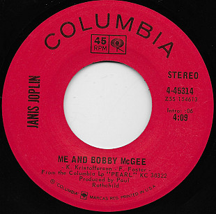 Janis Joplin ‎– Me And Bobby McGee