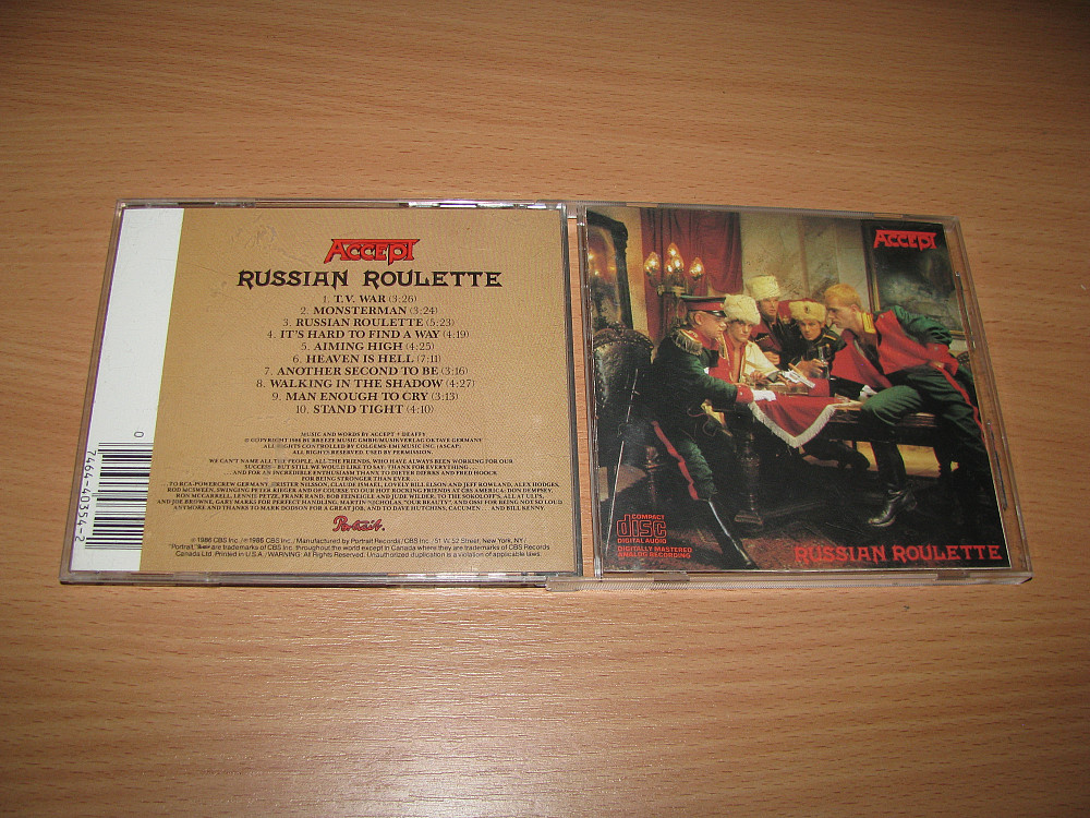 Песня russian roulette. Accept Russian Roulette 1986. Accept BMG CD. Accept Russian Roulette LP купить. Обложка на СД диск accept Russian Roulette год форум фото.