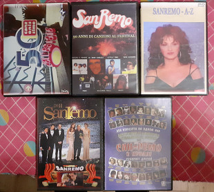 Коллекция из 5 DVD дисков Sanremo разных лет.