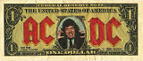 «Ангус Бакс» Рекламная банкнота в один доллар 1990 года с Ангусом Янгом