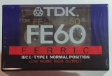 Новые аудиокассеты TDK FE-60 (10 штук)