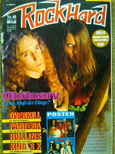 ROCK HARD Nr.60. 04.1992. (ФРН). МЕГАПОСТЕР! Гуртом знижки до 50%!