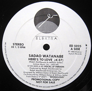 Sadao Watanabe ‎– Here's To Love ( Elektra ‎– ED 5025 USA ) JAZZ
