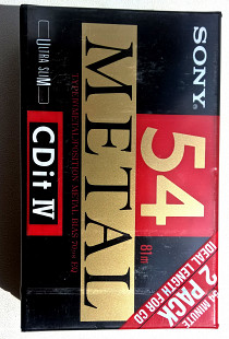Аудио кассета новая запечатанная SONY 2 CDit IV 54 Metal 54 минуты. Цена за 2 шт