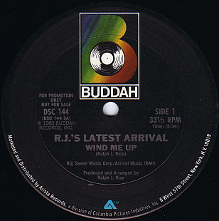 R.J.'s Latest Arrival - Wind Me Up (12", Promo) (made in USA)
