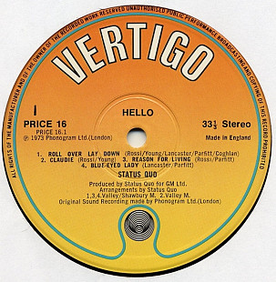 Status Quo – Hello! 1973, UK, VG