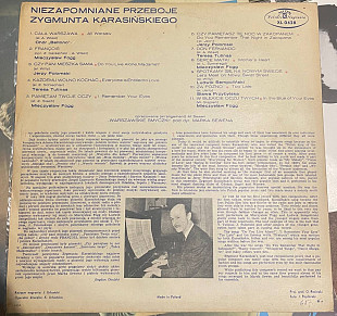 Various - Niezapomniane Przeboje Zygmunta Karasińskiego (LP, Comp, Mono, Exp)