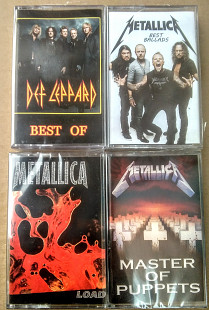 Студийные аудиокассеты.Metallica , Scorpions, Def Leppard .Новые .В упаковке.Зацелофанировпные.