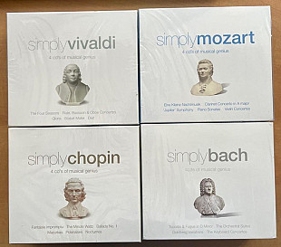Набір Simply Vivaldi (4xCD), Simply Mozart (4xCD), Simply Chopin (4xCD, Simply Bach (4xCD)