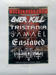 WACKEN ROAD SHOW (TRISTANIA, SAMAEL, ENSLAVED, OVERKILL) A3 Poster with autographs
