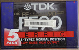 Кассеты TDK FE 90 (5 pack, 2001 год выпуска)