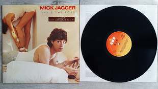 MICK JAGGER ( THE ROLLING STONES ) SHE' THE BOSS ( CBS 86310 A1/B1 ) STICKER 1985 HOLL