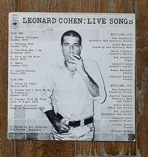 Leonard Cohen – Live Songs LP 12", произв. England