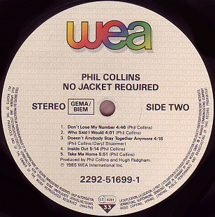 Phil Collins – No Jacket Required