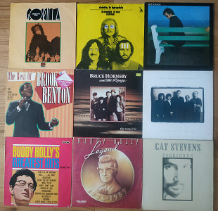 Bonzo dog band, Buddy Holly, Cat Stevens, Chuck Berry, Cher, Cheap Trick, Cream, Dave Brubeck vinyl