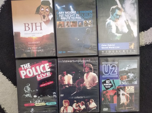 Продам 6 DVD - Barclay James Harvest, Gary Moore, Peter Gabriel, The Police, Rod Stewart, U2