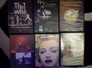 Продам 6DVD - Blackmore's night, Madonna, Ray Charles, Saga, Steve Miller Band, The who