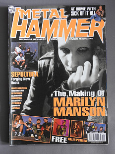 METAL HAMMER Англия Октябрь 1998 журнал с плакатами отличное состояние