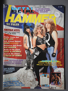 METAL HAMMER Англия №1 Январь 23 1989 журнал с плакатами отличное состояние