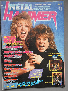 METAL HAMMER Англия №2 Январь 28 1988 журнал 3 small posters отличное состояние