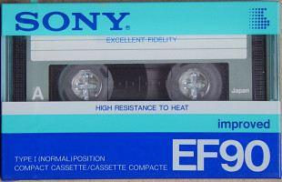 Аудиокассета SONY EF 90 (1986 год выпуска, Европейский рынок)