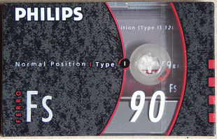 Аудиокассета PHILIPS Fs 90 (1990 год выпуска, Европейский рынок)