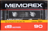 Аудиокассета MEMOREX dB series 90 (1985 год выпуска, Американский рынок)