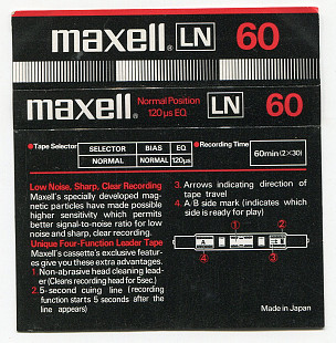 Maxell LN 60 Japan BIAS NORMAL EQ 120 ms