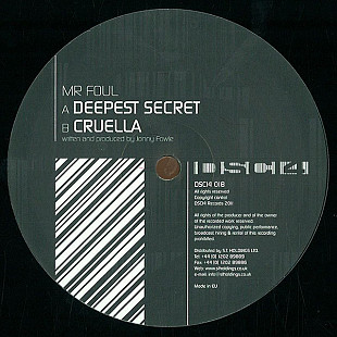 Mr Foul ‎– Deepest Secret / Cruella - DJ VINYL