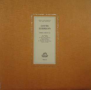 Lotte Lehmann ‎– Opera Recital (made in USA)