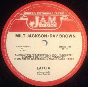 Milt Jackson / Ray Brown – Milt Jackson Ray Brown‎ Jam
