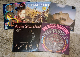 Пластинки- Village People, Alvin Stardust и тд.