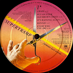 Supertramp ...famous last words...