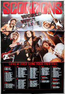SCORPIONS WORLD WIDE LIVE 2 LP ( EMI / HARVEST 1C164 24 0343 1 A4/B4 - 1C164 24 0344 1 A4/B4 ) G/F