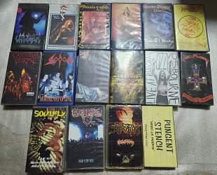 16 x vhs касет heavy / death / thrash metal sodom cannibal corpse