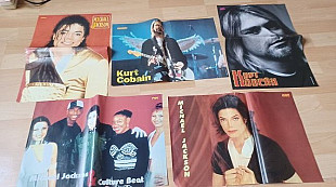 Original poster Curt Cobain and Michael Jackson (лот 5 шт)
