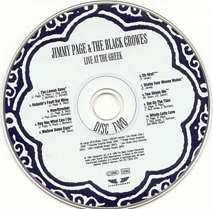 JIMMY PAGE & THE BLACK CROWES CD «Live At The Greek» DISC TWO ℗2000