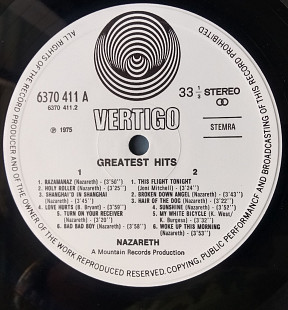 Nazareth – Greatest Hits Vertigo SWIRL