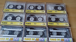 Аудиокассеты Raks DX/AX 90( лот 9 шт)