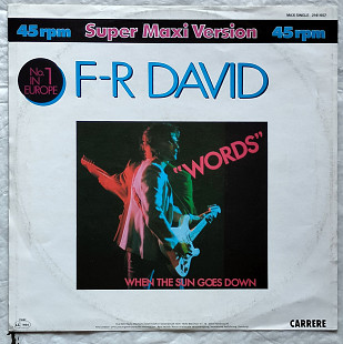 F.R. DAVID * Words * 82 Germany, Carrere-2141 657 Original, 12"Maxi -Single 45RPM