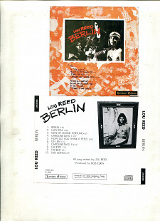 Продаю CD Lou Reed “Berlin” – 1973