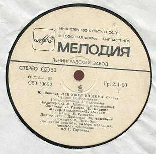 Ю. Яковлев - Лев ушел из дома. Сказка С50 10601_02 USSR