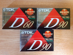 Аудиокассета TDK D60, D90 новая, запечатанная