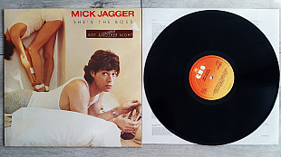MICK JAGGER ( THE ROLLING STONES ) SHE'S THE BOSS ( CBS 86310 A1/B1 ) STICKER 1985 HOLL