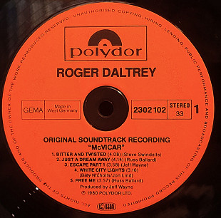 Roger Daltrey – McVicar (Original Soundtrack Recording)