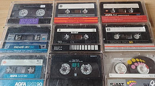 Аудиокассеты Agfa, Denon, Maxell (лот 9 шт)